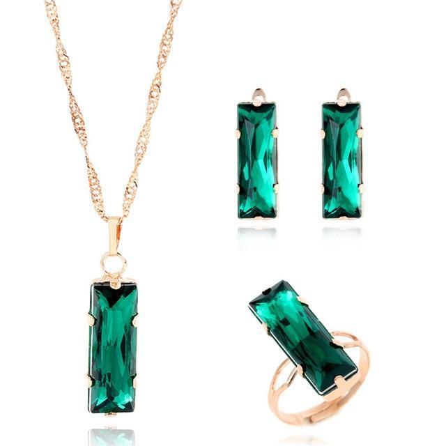 Conjunto de Jóias Colar Brinco e Anel