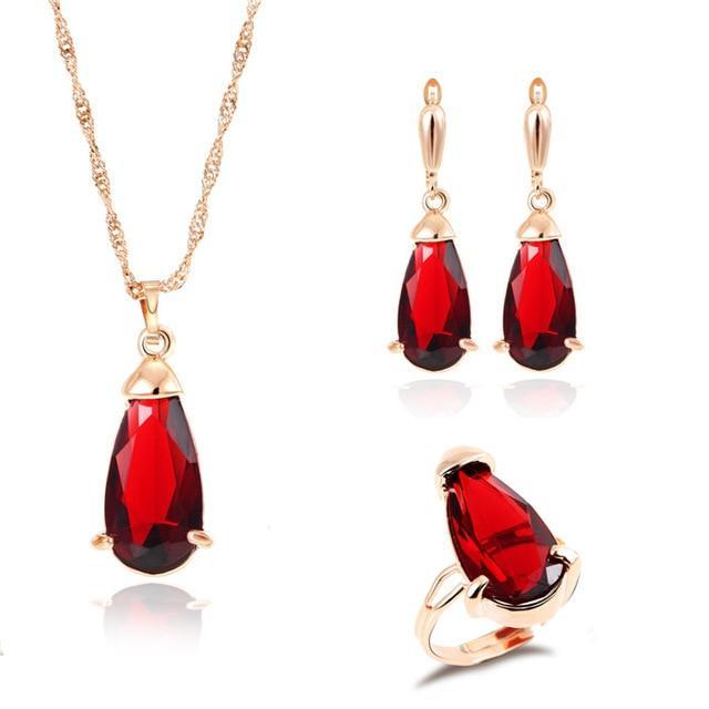 Conjunto de Jóias Colar Brinco e Anel