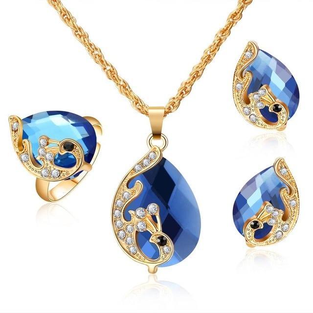 Conjunto de Jóias Colar Brinco e Anel