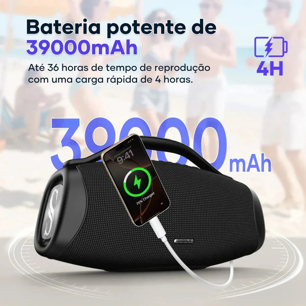 đ„ QUEIMA DE ESTOQUE!! đ„ Caixa de Som Premium Boombox DR-909 Bluetooth 200w 39000mah Tws Ipx6.
