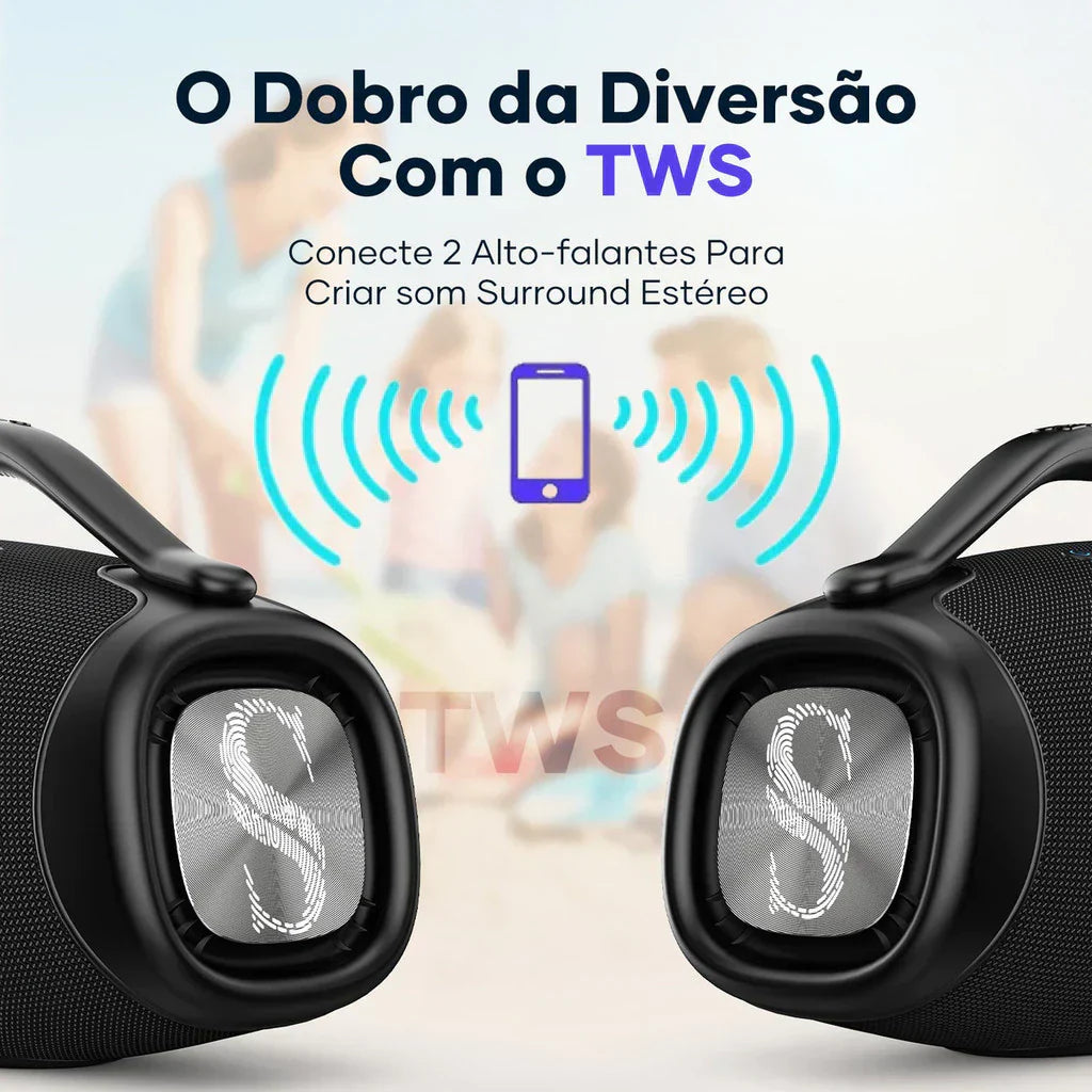 đ„ QUEIMA DE ESTOQUE!! đ„ Caixa de Som Premium Boombox DR-909 Bluetooth 200w 39000mah Tws Ipx6.