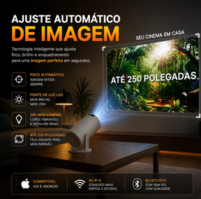 Projetor Portátil 4k Hd Android 11.0 Smart Wifi 5g Bluetooth
