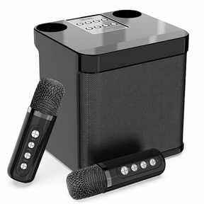 Karaokê Premium com 2 Microfones Sem Fio Garanta a diversão das suas festas com som potente !