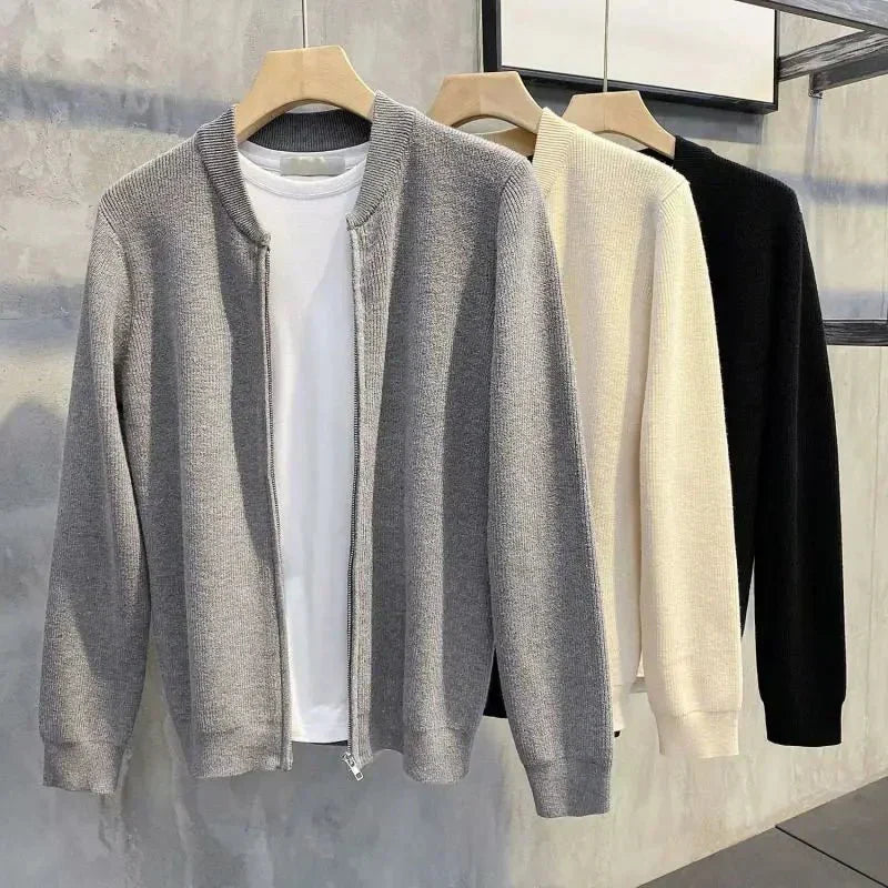Cardigã Masculino Fechamento em Zíper - Estilo Casual