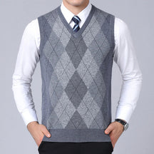 Colete Xadrez Masculino de Lã - Estilo e Conforto