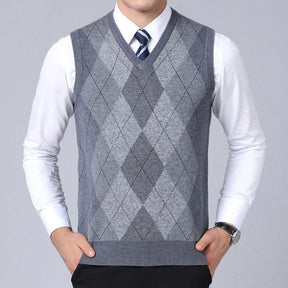 Colete Xadrez Masculino de Lã - Estilo e Conforto