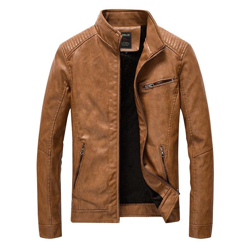 Jaqueta Masculina de Couro Marrom - Elegância e Durabilidade
