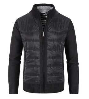 Jaqueta Puffer Masculina com Manga em Lã
