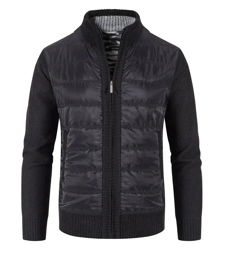 Jaqueta Puffer Masculina com Manga em Lã