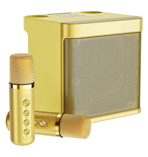 Karaokê Premium com 2 Microfones Sem Fio Garanta a diversão das suas festas com som potente !