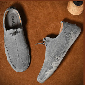Sapatênis de Couro Masculino Slip-On